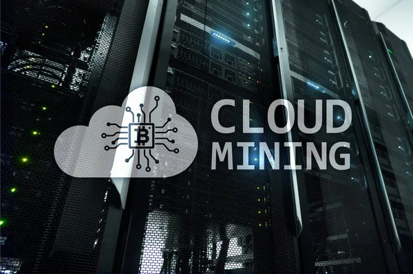 Cloud Computing Data Cryptocurrency Bitcoin Ethereum Mining Data Center Fond — Photo