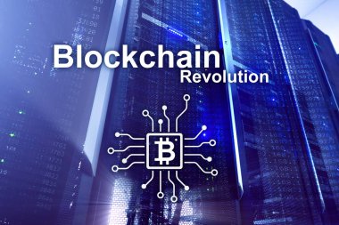 Blockchain devrim, yenilik teknoloji modern iş.