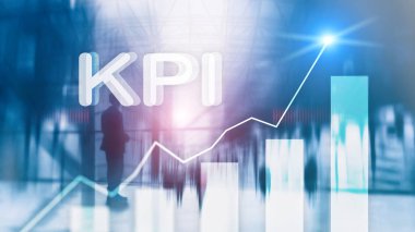 KPI - anahtar performans göstergesi grafik üzerinde arka plan bulanık.