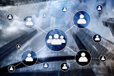 HR - insan kaynakları yönetimi kavramı bulanık iş merkezi zemin üzerine.