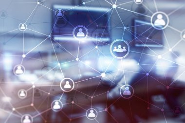 Çift pozlama insan yapısı Hr - insan kaynakları yönetimi ve işe alım kavramı ağ