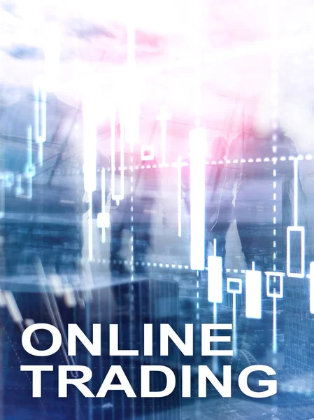 Online Trading Forex Investment Concept Blurred Business Center Background Abstract — Stock Photo, Image