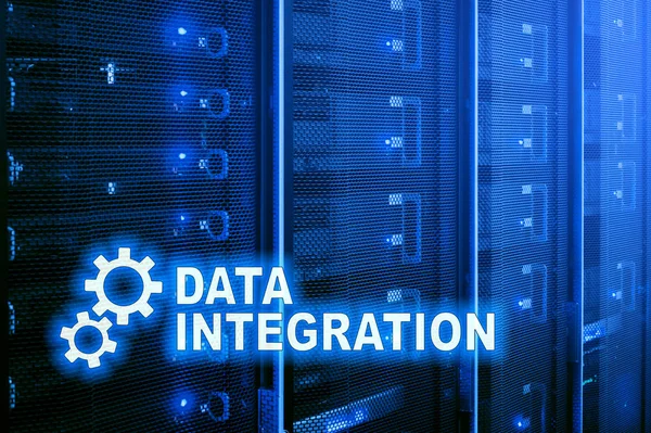 Data Integration Information Technology Concept Server Room Background — Stock Photo, Image