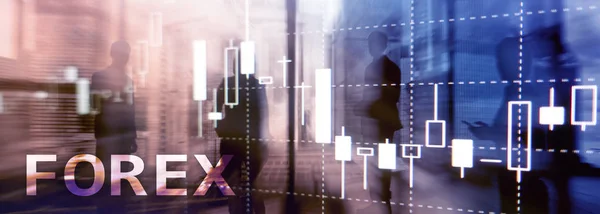Forex Trading Grafico Delle Candele Finanziarie Grafici Sfondo Sfocato Del — Foto Stock