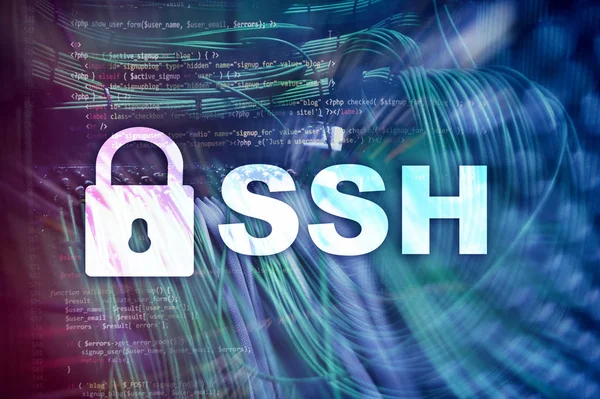 Ssh Protokol Secure Shell Dan Software Konsep Perlindungan Data Internet — Stok Foto