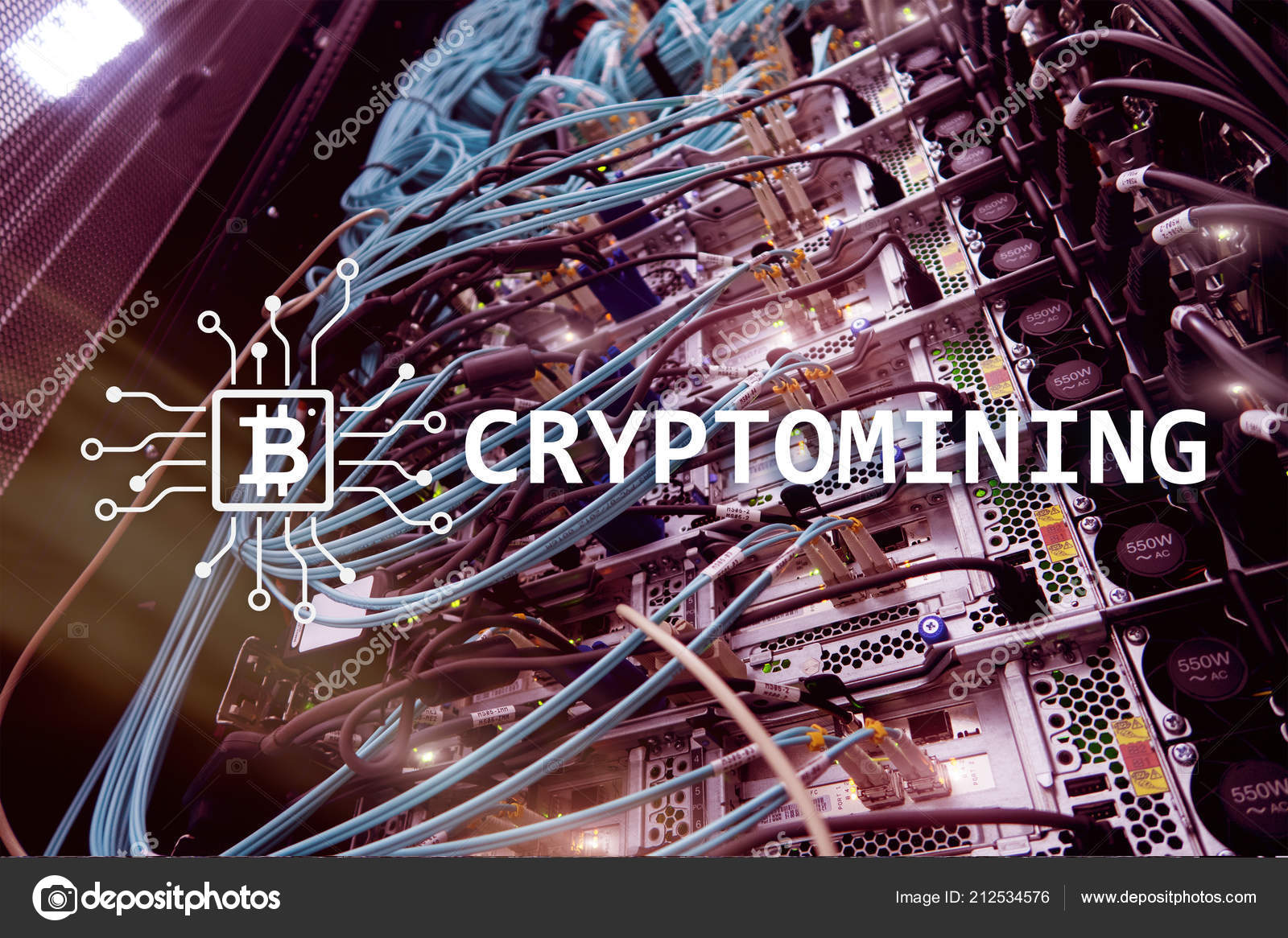 Cryptocurrency Mining Concept Server Room Background — Stock Editorial  Photo © Funtap #212534576