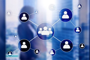 HR - insan kaynakları yönetimi kavramı bulanık iş merkezi zemin üzerine.