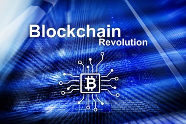Blockchain devrim, yenilik teknoloji modern iş.