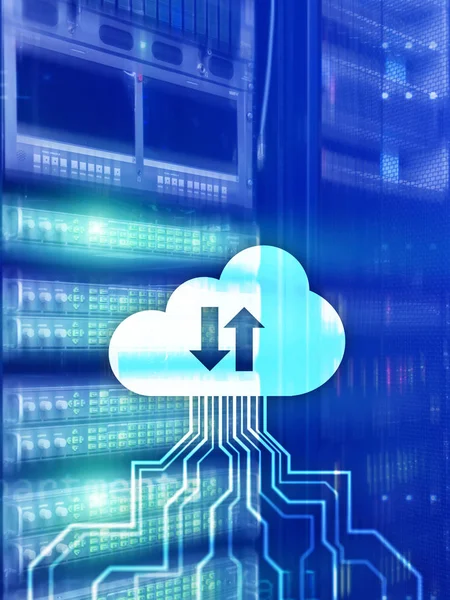 Servidor Cloud Computación Almacenamiento Procesamiento Datos Concepto Internet Tecnología — Foto de Stock