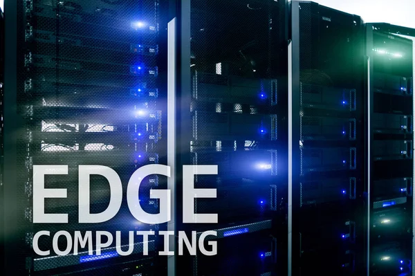 Edge Computing Internet Och Modern Teknik Koncept Moderna Server Rum — Stockfoto