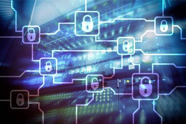 Blok-zinciri bilgi şifreleme. Siber güvenlik, crypt para birimi.