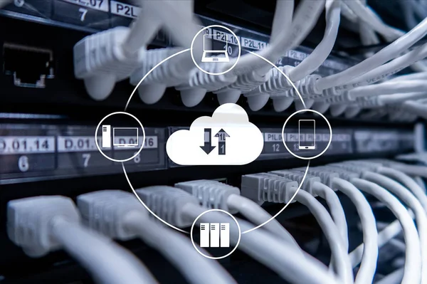 Serwer Chmurze Przetwarzania Przechowywania Danych Przetwarzania Pojęcie Internetu Technologii — Zdjęcie stockowe