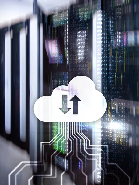 Cloud Server Och Computing Datalagring Och Bearbetning Internet Och Teknik — Stockfoto