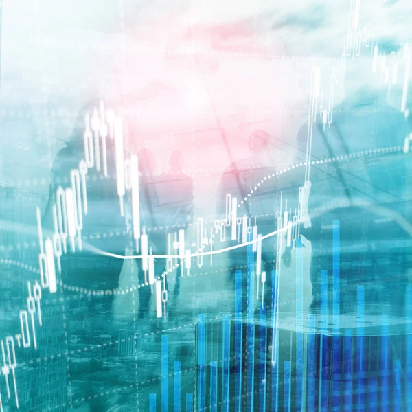 Forex Trading Finanční Trh Investiční Koncept Pozadí Business Centra — Stock fotografie