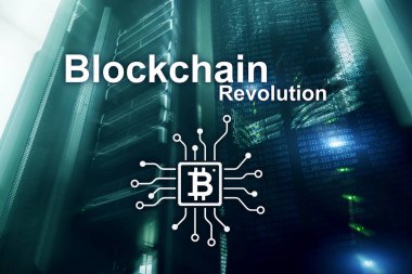 Blockchain devrim, yenilik teknoloji modern iş.