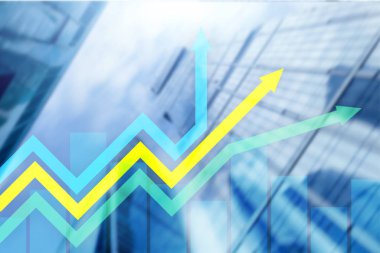 Finansal büyüme okları grafiği. Yatırım ve ticaret kavramı.
