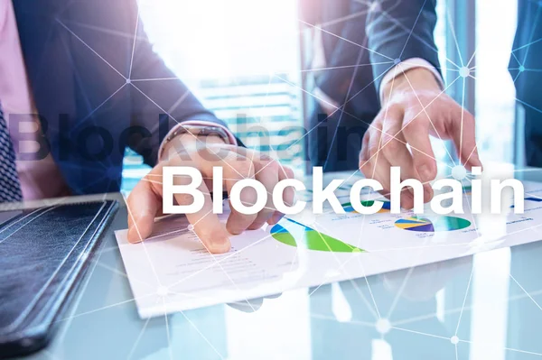 Blockchain Teknik Koncept Servern Bakgrund Datakryptering — Stockfoto