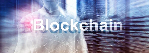 Blockchain Teknik Koncept Servern Bakgrund Datakryptering — Stockfoto