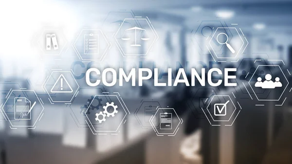 Compliance Diagram Icons Business Concept Abstract Background — Stock Photo, Image