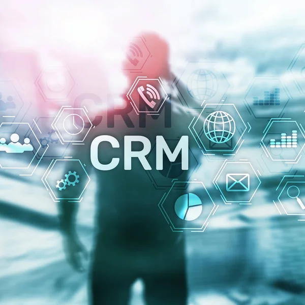 Crm Customer Relationship Management System Concept Abstract Blurred Background — Stock Photo, Image
