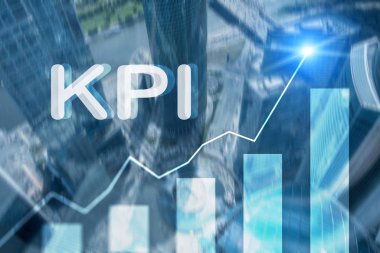KPI - anahtar performans göstergesi grafik üzerinde arka plan bulanık.