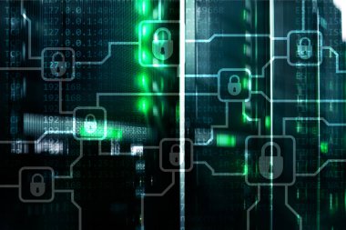 Blochain bilgi şifreleme. Siber güvenlik, kripto para birimi.