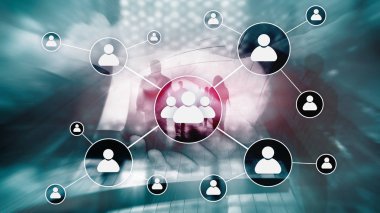 HR - insan kaynakları yönetimi kavramı bulanık iş merkezi zemin üzerine.