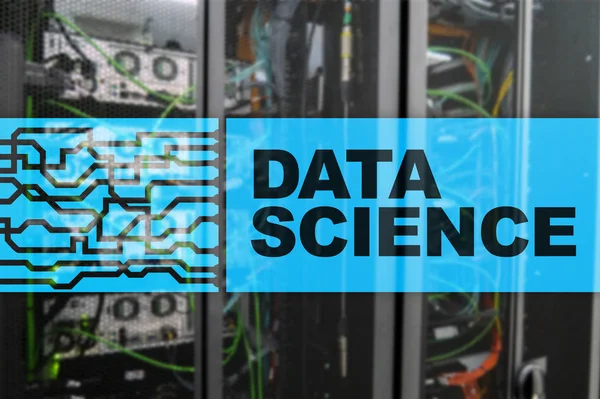 Data Science Business Internet Och Teknik Koncept Server Rum Bakgrund — Stockfoto