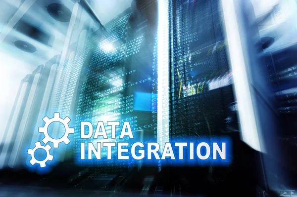 Veri entegrasyon bilgi teknolojisi kavramı sunucu Oda zemin üzerine.