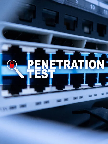 Teste Penetração Cibersegurança Proteção Dados Prevenção Ataques Hackers Sala Servidores — Fotografia de Stock