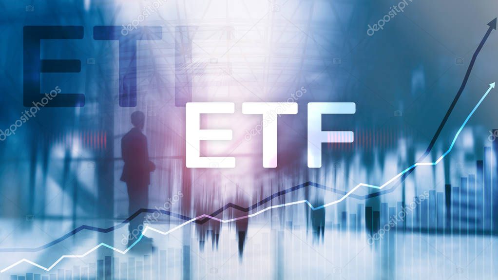 ETF - Exchange traded fund financial and trading tool. Business and investment concept.