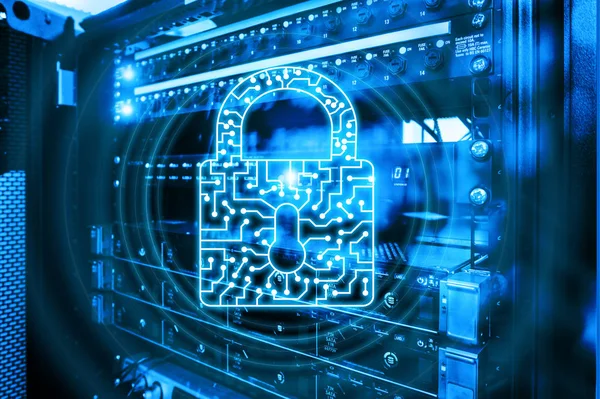 Cyber Security Låssymbolen Sekretesskydd Data Information Internet Och Teknik Koncept — Stockfoto