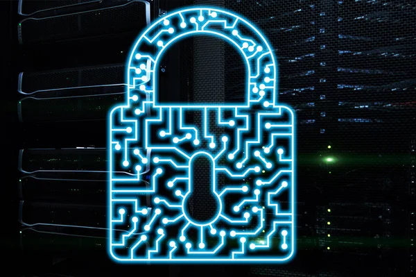 Cyber Security Lock Icon Information Privacy Data Protection Internet Technology — Stock Photo, Image