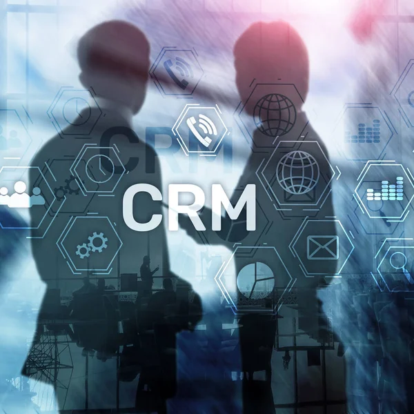 Crm Kund Relation Management System Koncept Abstrakt Suddig Bakgrund — Stockfoto