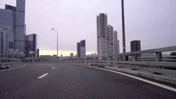 Rusland Moskou September 2018 Rijden Met Auto Wegen Van Moskou — Stockvideo
