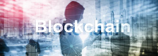 Blockchain Technologie Concept Achtergrond Van Server Gegevenscodering — Stockfoto