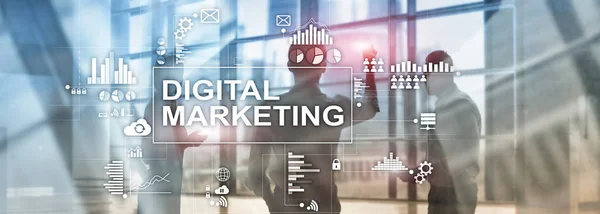 Concetto Marketing Digitale Sfondo Doppia Esposizione — Foto Stock