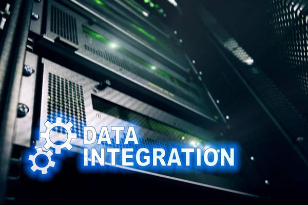 Data Integration Information Technology Concept Server Room Background — Stock Photo, Image