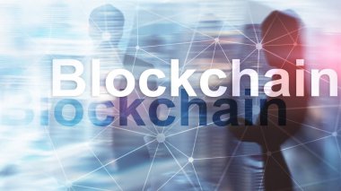 Blockchain teknoloji kavramı sunucu arka planda. Veri şifreleme.