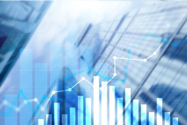 Finansal büyüme grafiği. Satış artışı, pazarlama stratejisi.