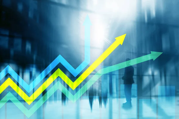 Ekonomiska Tillväxten Pilar Graf Investeringar Och Handel Begrepp — Stockfoto