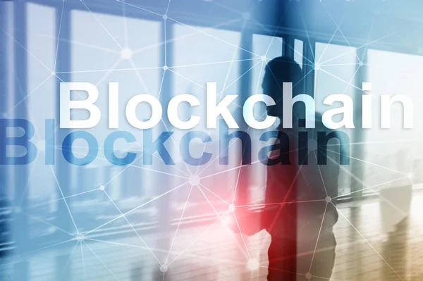 Blockchain 技术理念在服务器后台进行 数据加密 — 图库照片