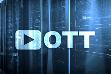 OTT, IPTV, video streaming over the internet. clipart