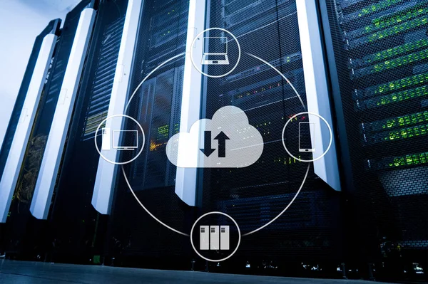 Cloud Server Und Computing Datenspeicherung Und Verarbeitung Internet Und Technologie — Stockfoto