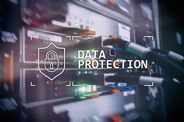 Ochrona Danych Bezpieczeństwo Cybernetyczne Ochrona Danych Osobowych Pojęcie Internetu Technologii — Zdjęcie stockowe