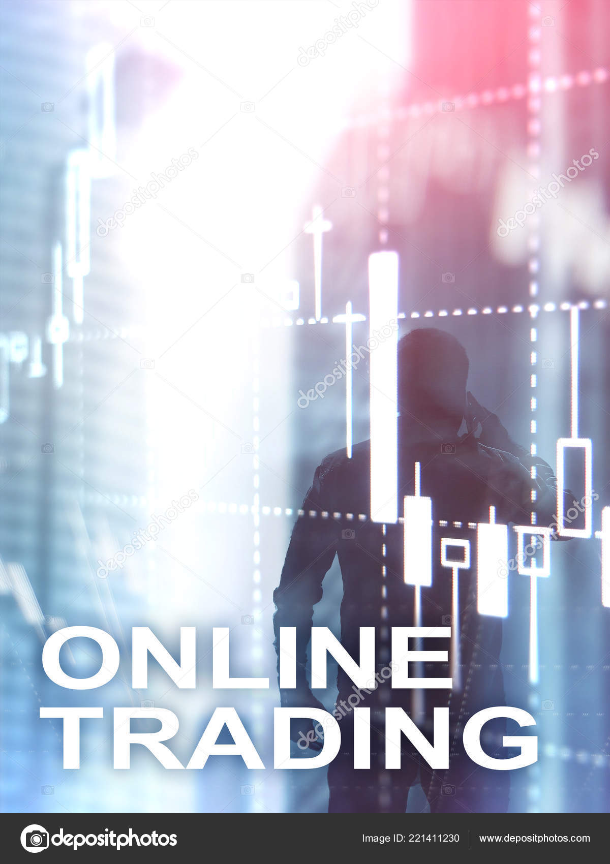 Online Trading Forex Investment Concept Blurred Business Center - 