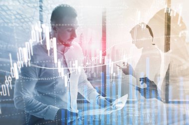 Eski ticaret, finans piyasası, iş merkezi geçmişi üzerine yatırım kavramı.
