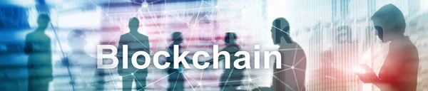 Blockchain Revolutionen Innovation Teknik Moderna Företag Webbplats Header Banner — Stockfoto