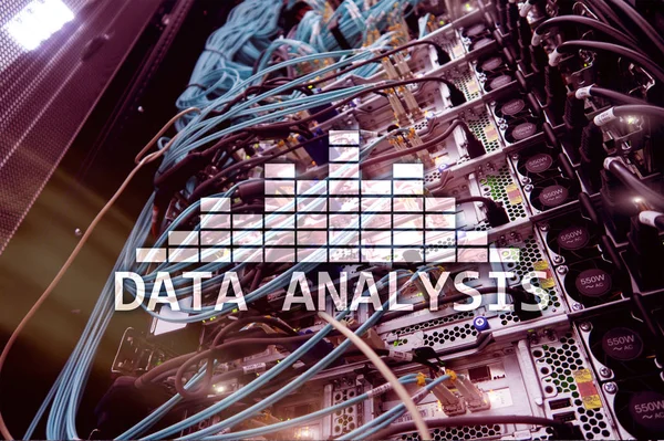 Texto Análisis Big Data Fondo Sala Del Servidor Internet Concepto — Foto de Stock