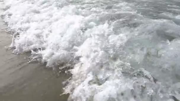 Zpěněné Vlny Moře Pláži Slunečný Den Zpomalený Pohyb 250Fps — Stock video